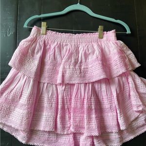 - LOVESHACKFANCY Ruffle Mini Skirt